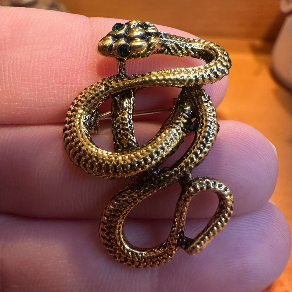 🎉HP🎉 Snake Brooch - Rustic Gold - Picture 8 of 9